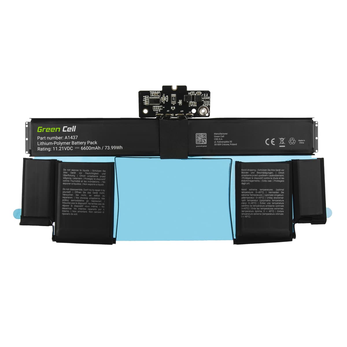 Batterij A1437 voor de Apple MacBook Pro 13 A1425 (Late 2012, Early 2013) thumbnail 4