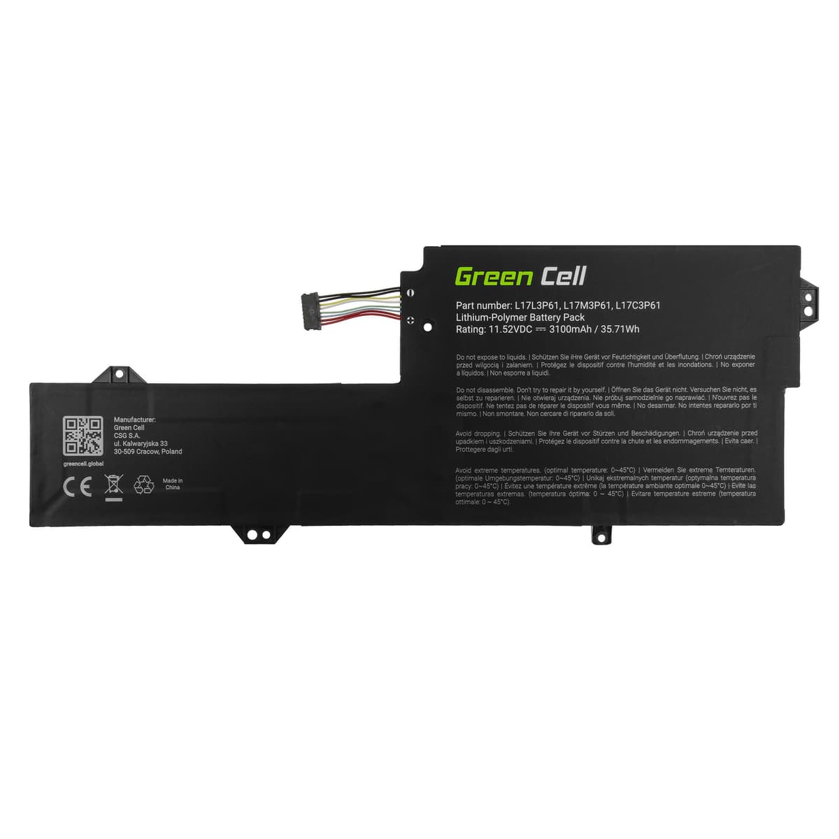 Batterij L17C3P61 L17L3P61 L17M3P61 voor de Lenovo Flex 6 11 6-11IGM, IdeaPad 320s-13IKB, Yoga 330-11IGM 720-12IKB thumbnail 3