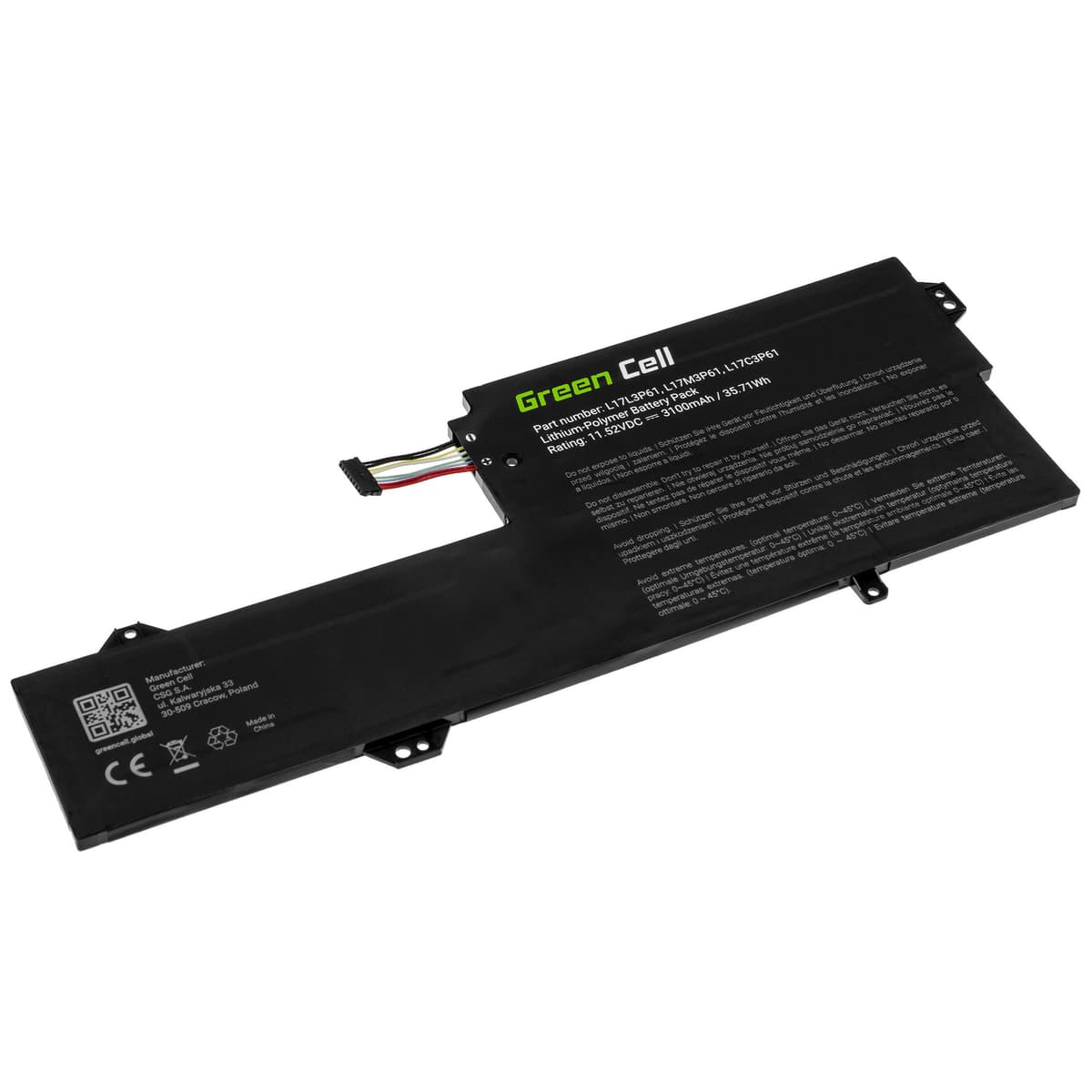 Batterij L17C3P61 L17L3P61 L17M3P61 voor de Lenovo Flex 6 11 6-11IGM, IdeaPad 320s-13IKB, Yoga 330-11IGM 720-12IKB