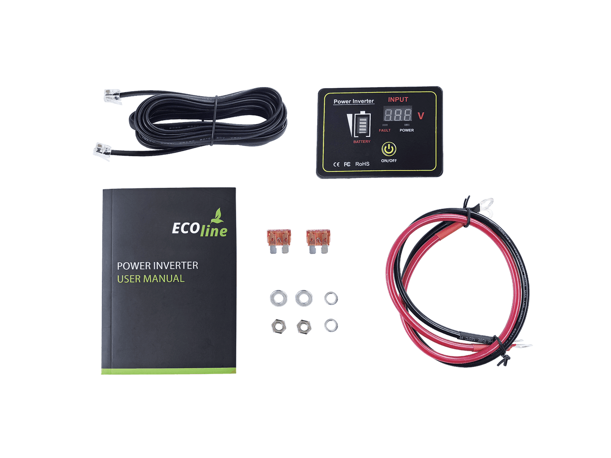 EcoLine - Omvormer 24V Naar 220V/230V - 1000w Vermogen - Zuivere sinus - Auto omvormer - Remote Controlled thumbnail 6