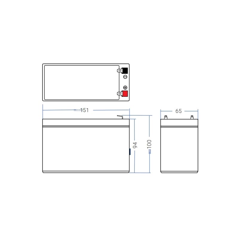 AGM Batterij 12V 7.2Ah thumbnail 2