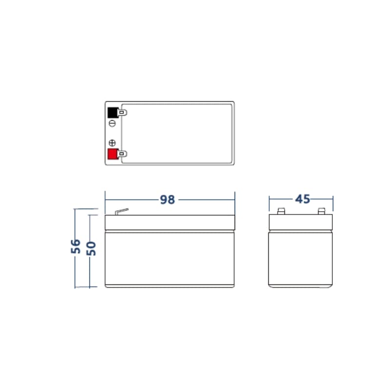 AGM Batterij 12V 1.2Ah thumbnail 2