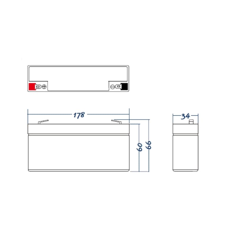 AGM Batterij 12V 2.3Ah thumbnail 2
