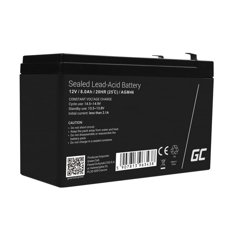 AGM VRLA 12V 8Ah accu onderhoudsvrij thumbnail 4