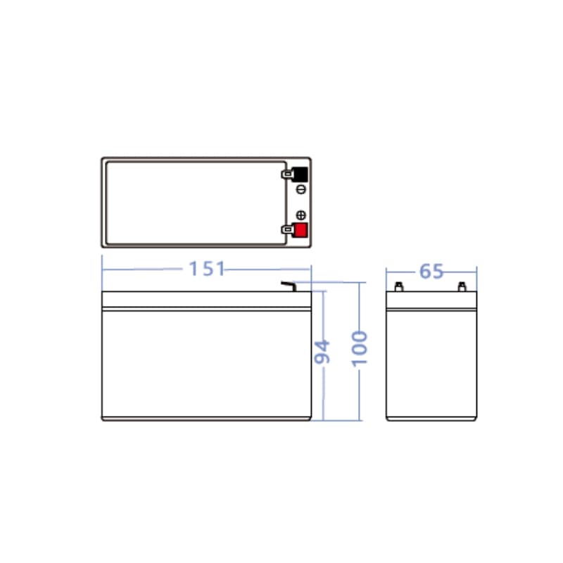 AGM VRLA 12V 8.5Ah accu onderhoudsvrij thumbnail 2