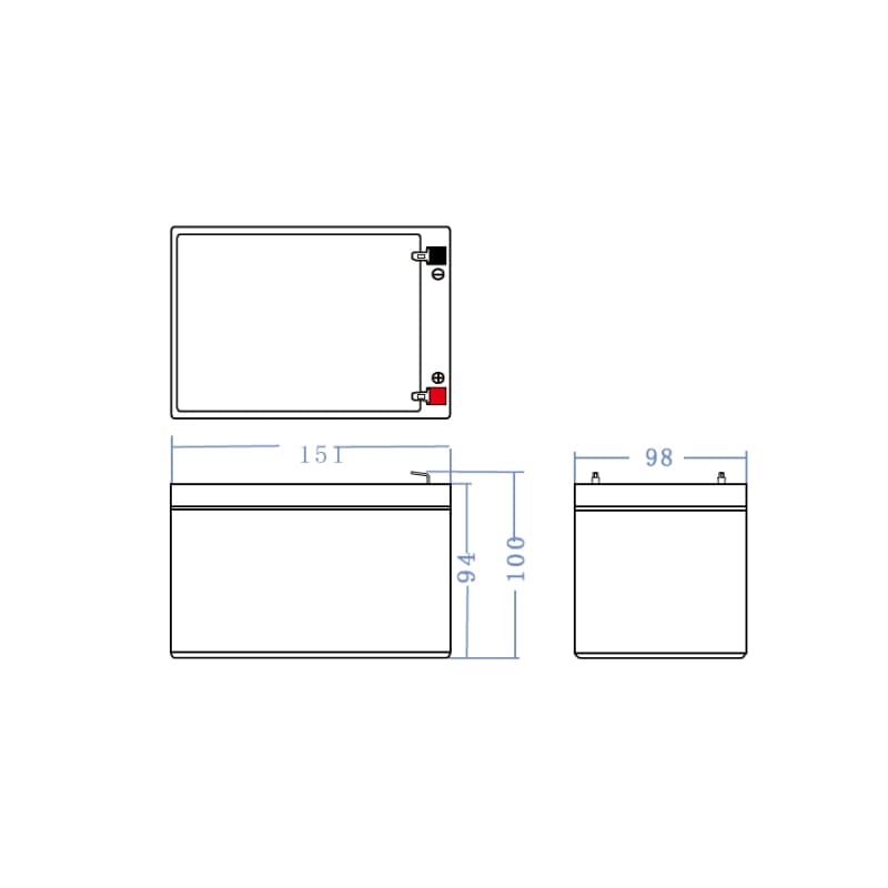 AGM VRLA 12V 10Ah accu onderhoudsvrij thumbnail 2