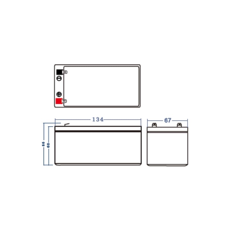 AGM VRLA 12V 3.4Ah accu onderhoudsvrij thumbnail 2