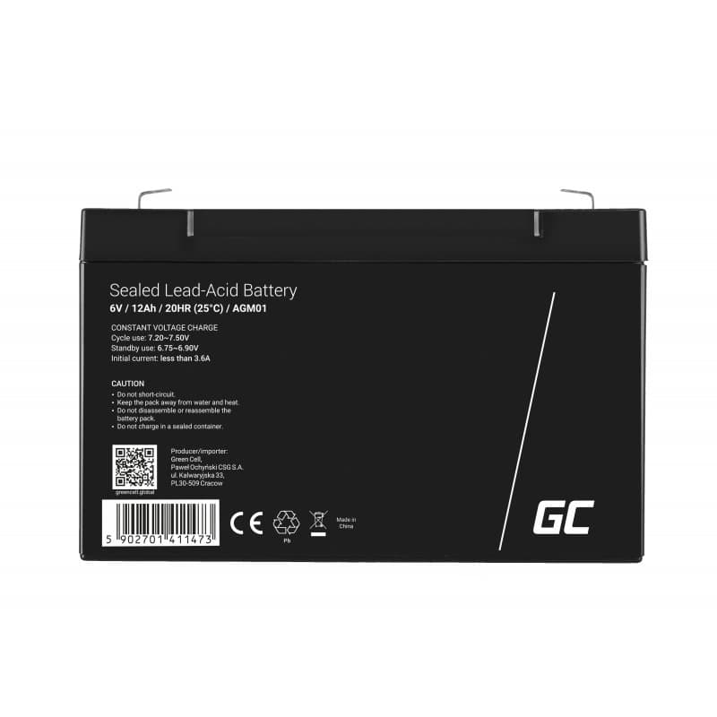 AGM Batterij 6V 12Ah thumbnail 4