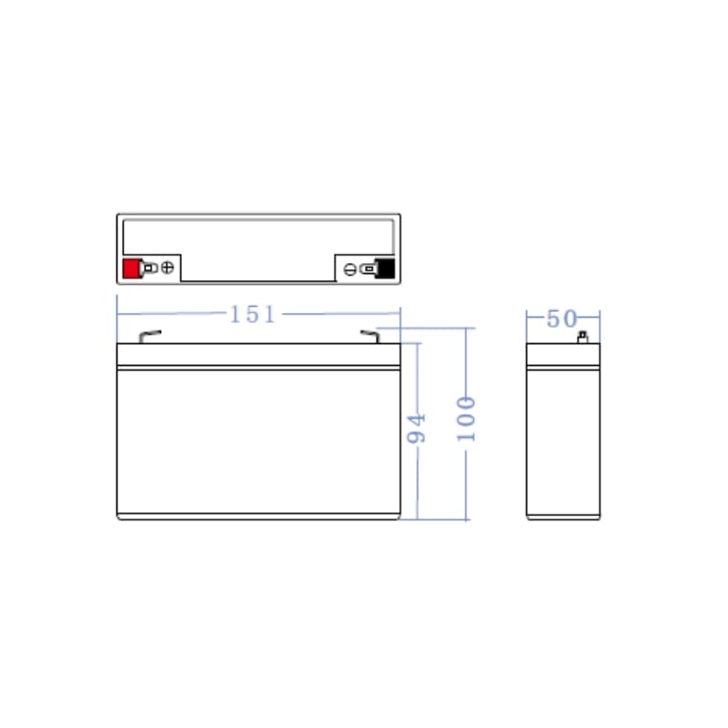 AGM Batterij 6V 12Ah thumbnail 2