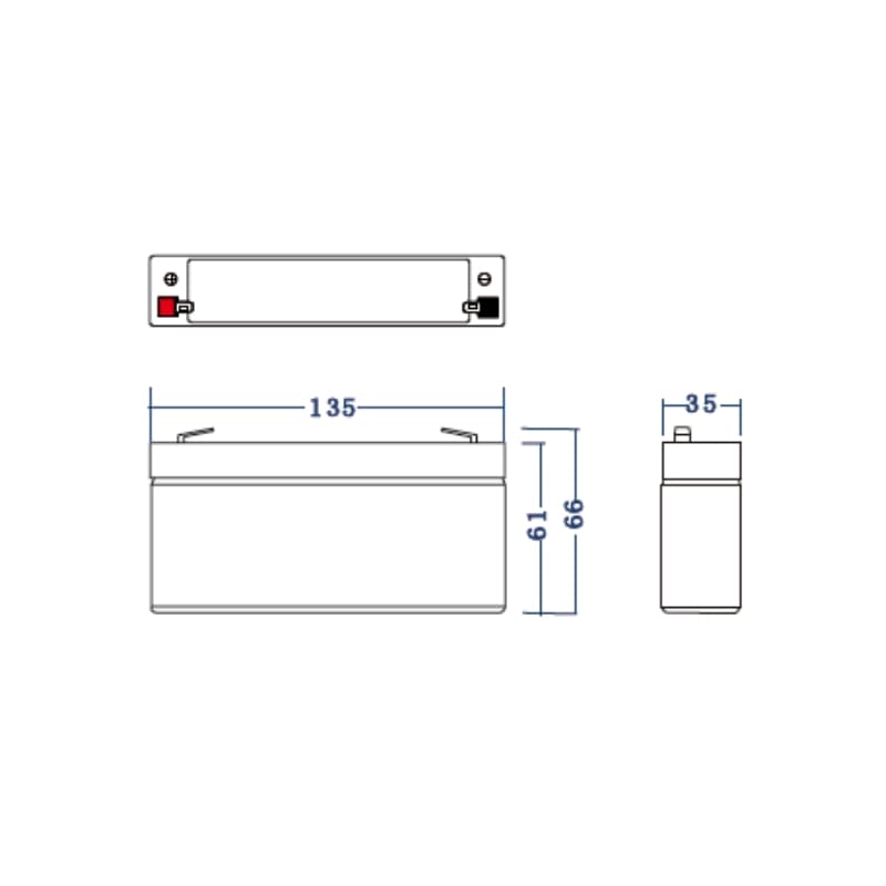 Onderhoudsvrije AGM VRLA 6V 3.4Ah accu voor alarmsystemen en speelgoed thumbnail 2