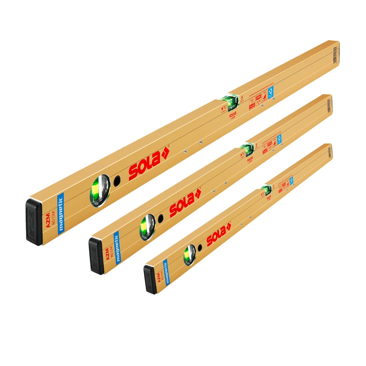 Sola AZM Waterpas Triple Combo Set - Magnetisch - 300 / 600 / 1000mm