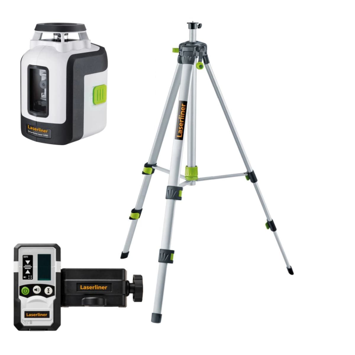 Laserliner SmartLine-Laser Set 360 Incl. Statief En Ontvanger In Tas - Groen - 30m - 2 Lijnen