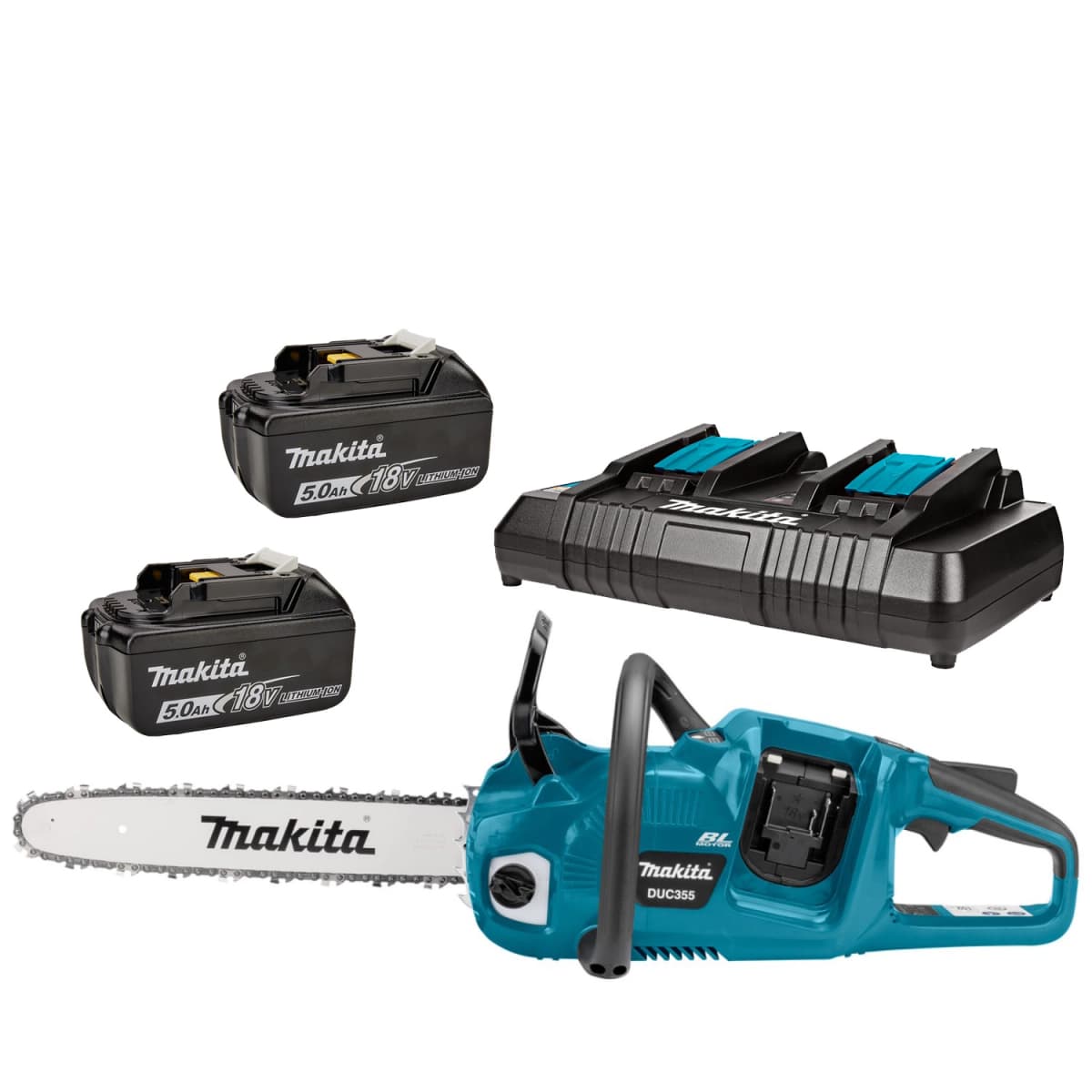 Makita DUC355PT2 LXT 2x18V Li-Ion Accu Kettingzaag Set (2x 5.0Ah) - 35cm