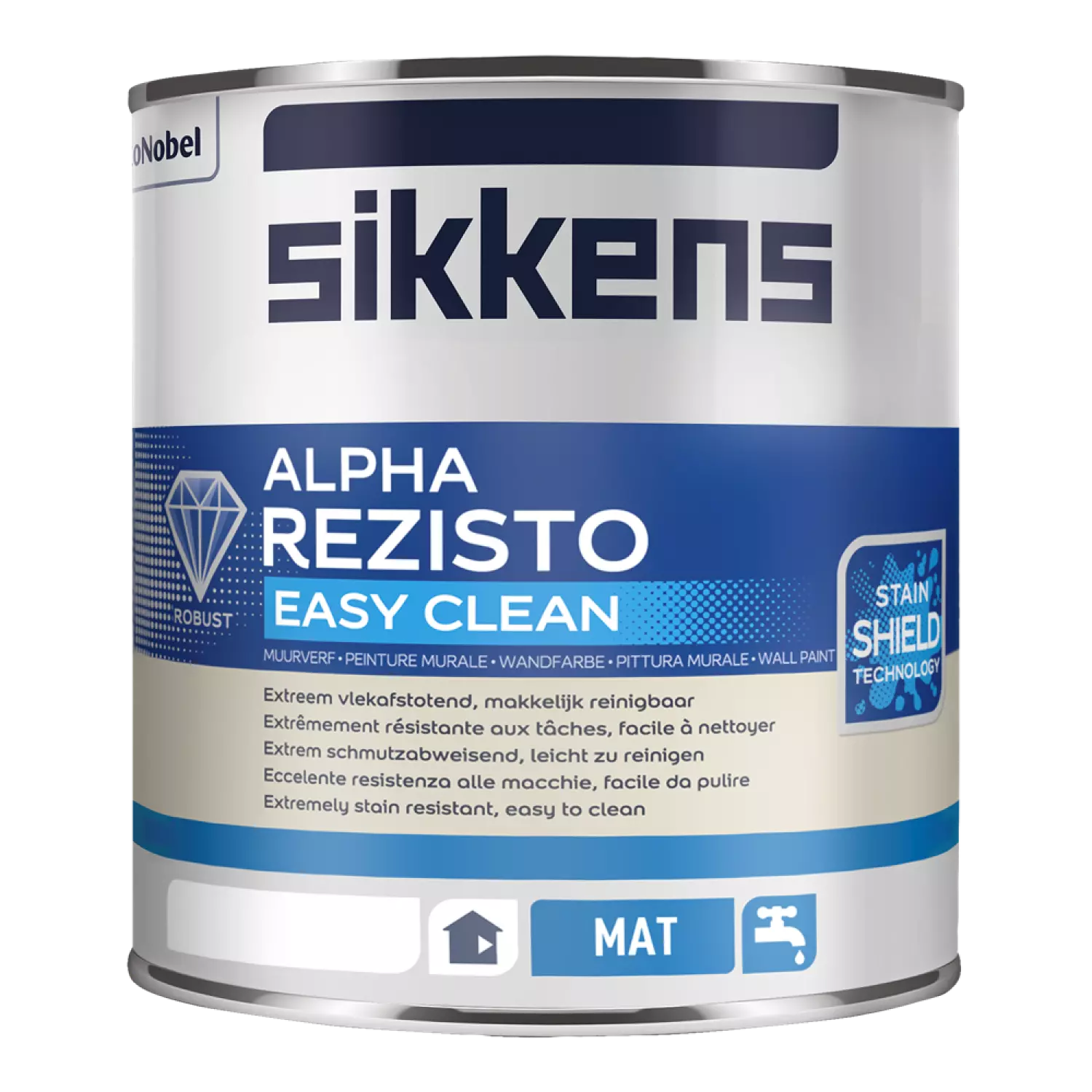Sikkens Alpha Rezisto Easy Clean Mat - Op Kleur Gemengd - 1L - Muurverf