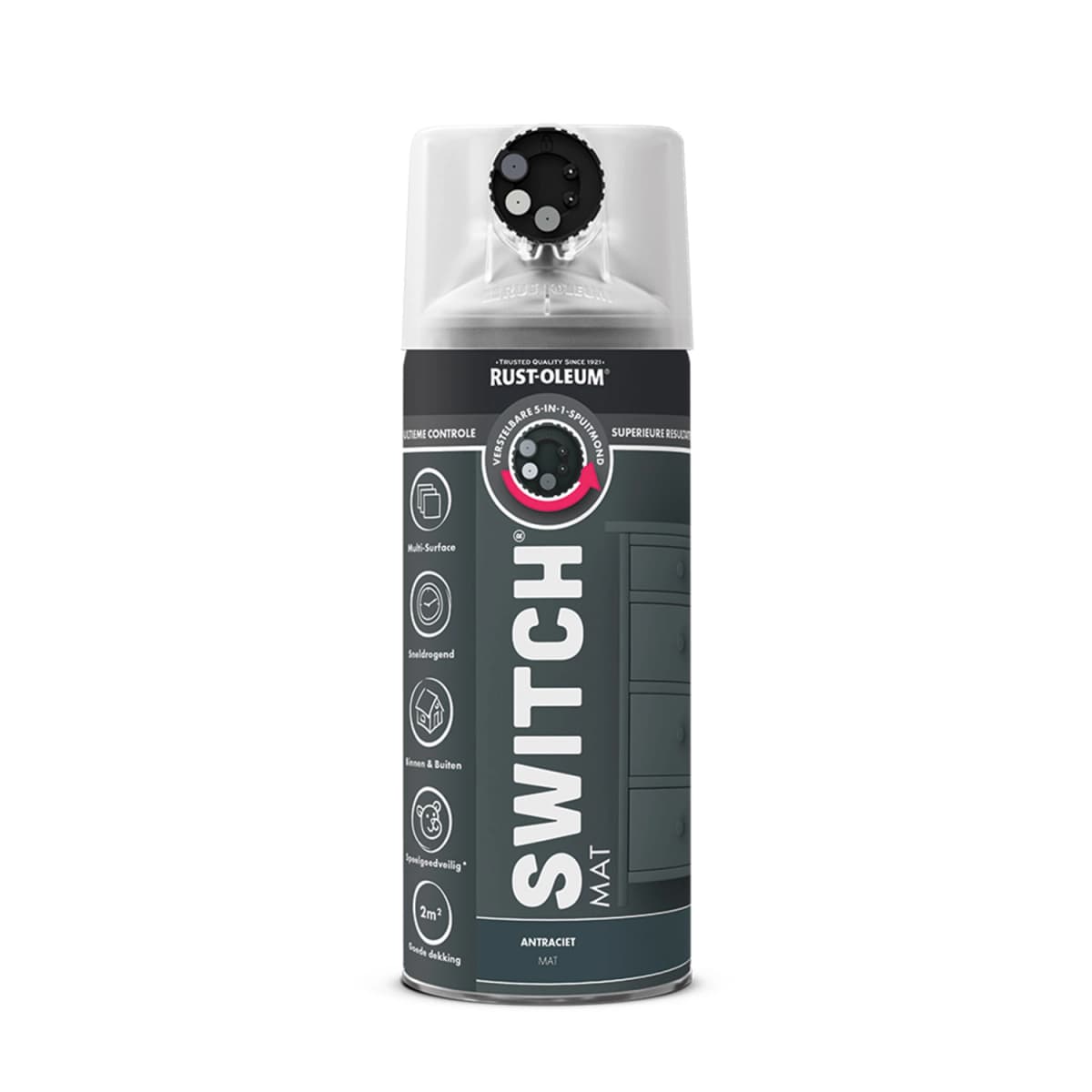 Rust-Oleum Switch Spuitlak - Mat Antraciet - 400ml