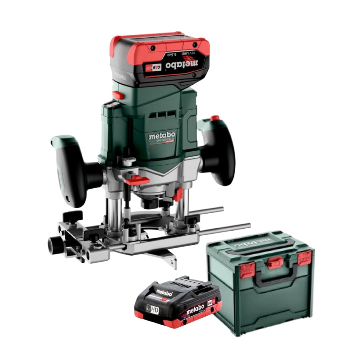 Metabo OFV 18 LTX BL 12 18V Li-ion Accu Bovenfrees Set (2x 5.5Ah Accu) In MetaBox