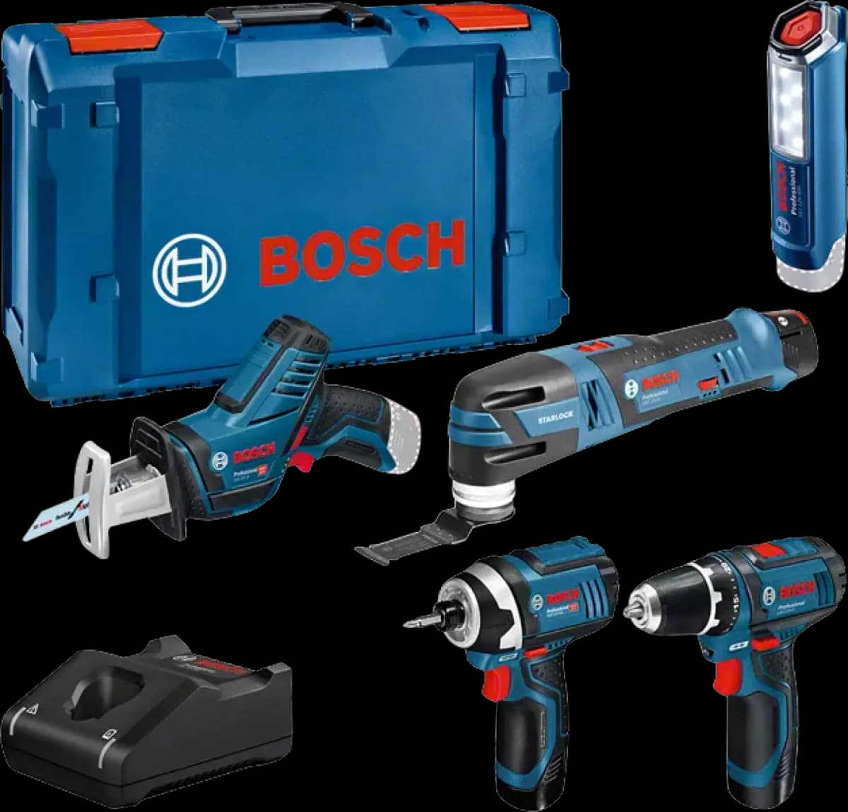 Bosch 5 Tool Kit 12V Accu Combiset (3x 2.0Ah) In L-Boxx