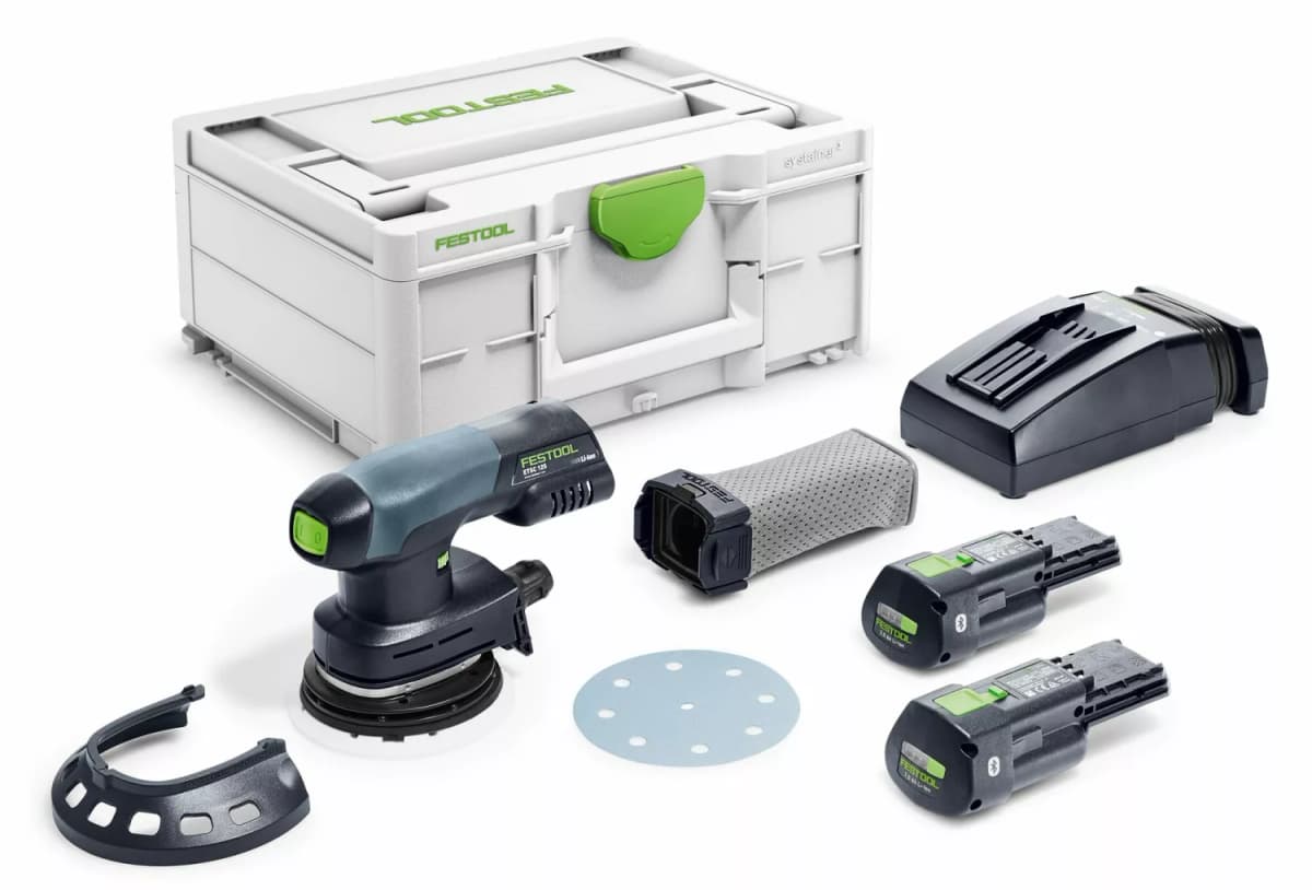 Festool ETSC 125 3,0 I-Plus 18V Li-Ion Accu Excentrische Schuurmachine Set (2x 3,0Ah) In Systainer - 125mm