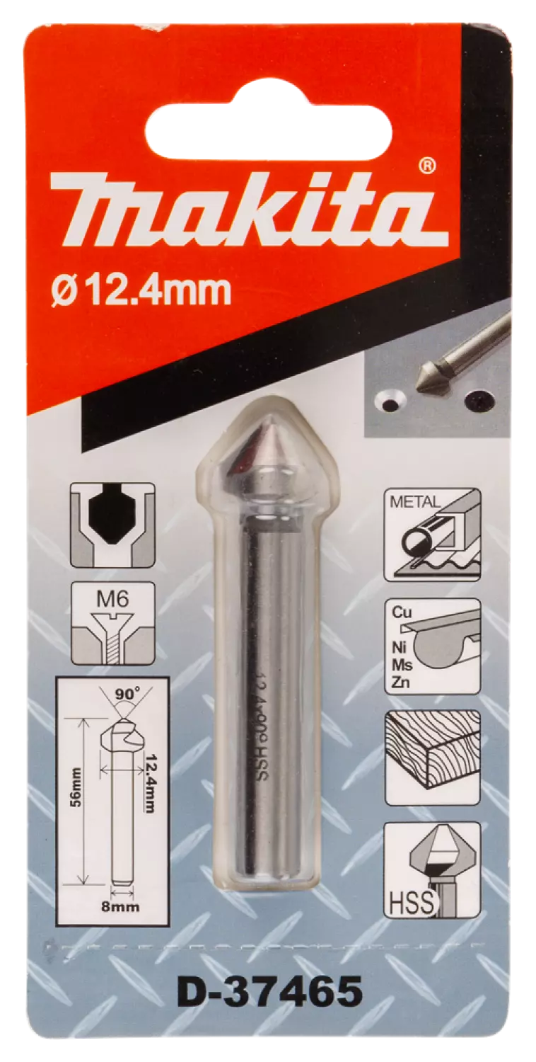 Makita D-37465 Verzinkboor 3-Cut - 12,4 X 8 X 56mm - M6 thumbnail 2
