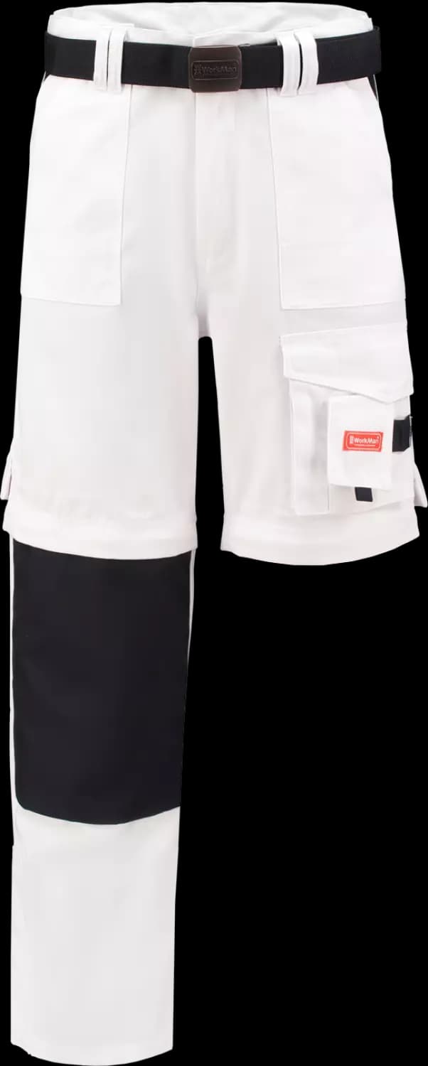 Workman 1004 Classic Worker ZIP OFF Werkbroek - Wit / Navy - Maat 50 (34/34) thumbnail 2
