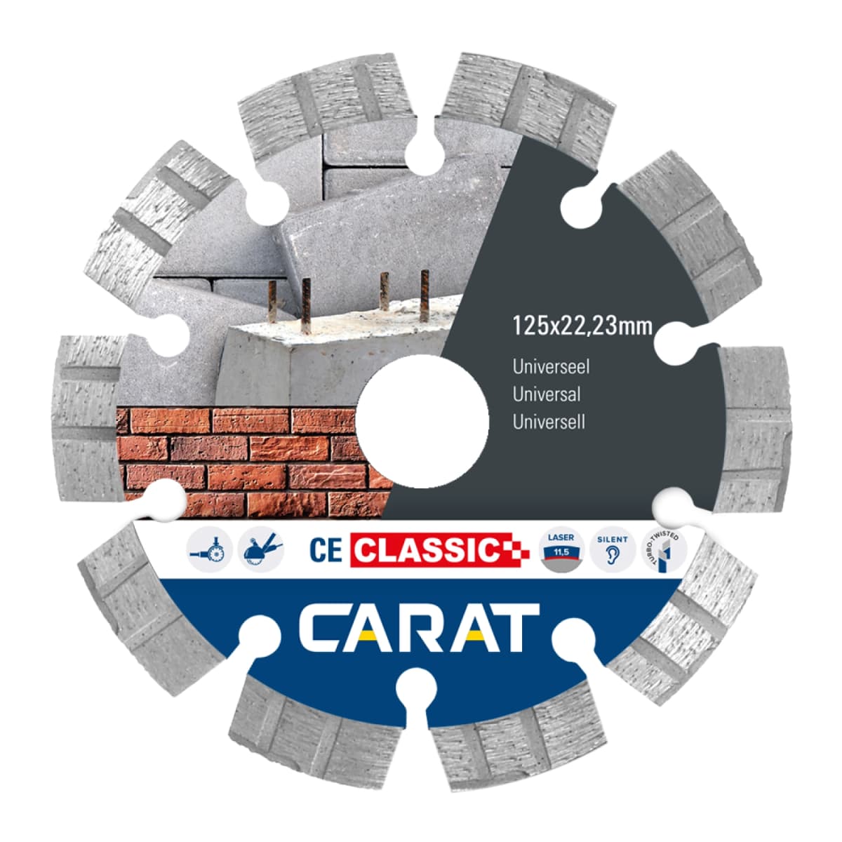 Carat CEC1253000 Diamantzaagblad Voor Droogzagen - 125 X 22,23mm - Universeel