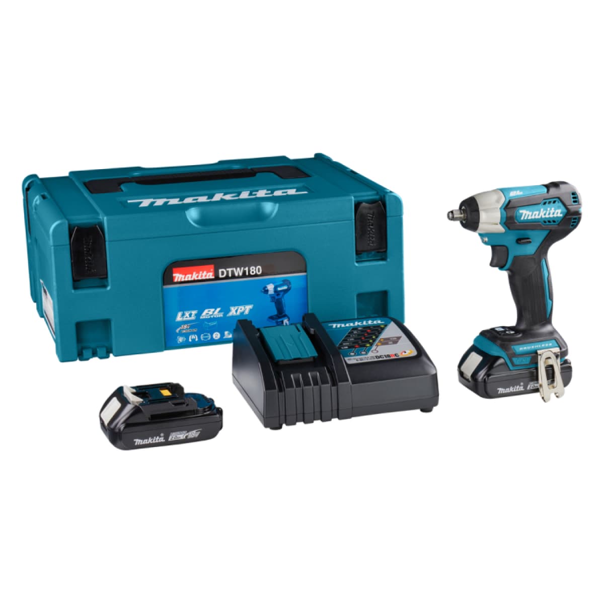 Makita DTW180RFJ 18V Li-Ion Accu Slagmoersleutel Set (2x 3,0Ah) In Mbox - 180Nm - 3/8"- Koolborstelloos