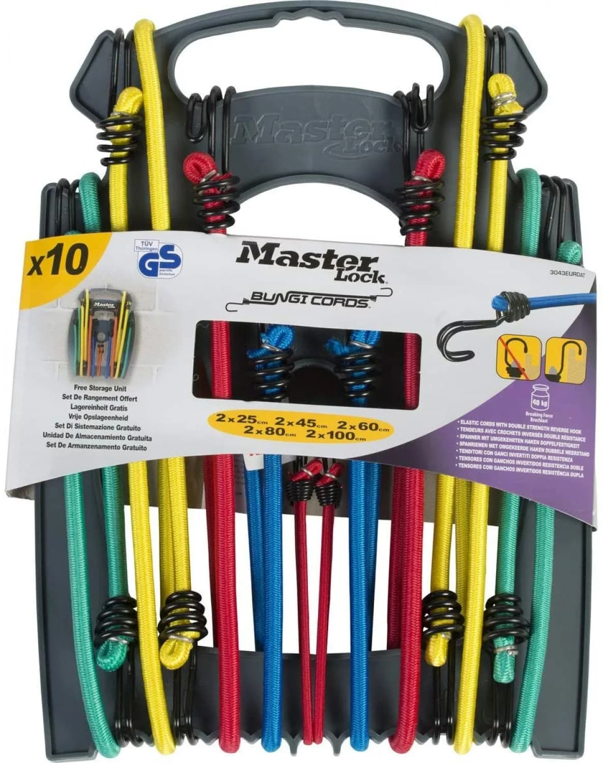 Master Lock 3043EURDAT Twin Wire-snelbinder - Set Van 10