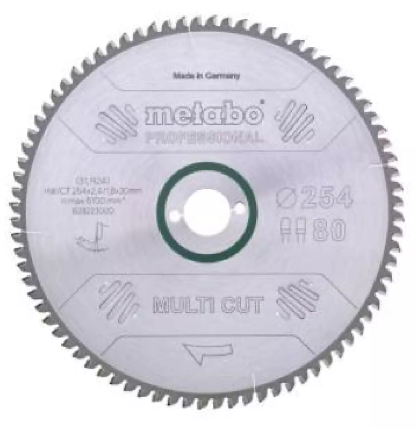 Metabo 628223000 Multi Cut Cirkelzaagblad - 254 X 30 X 80T Hout / Epoxy / Aluminium / Kunststof