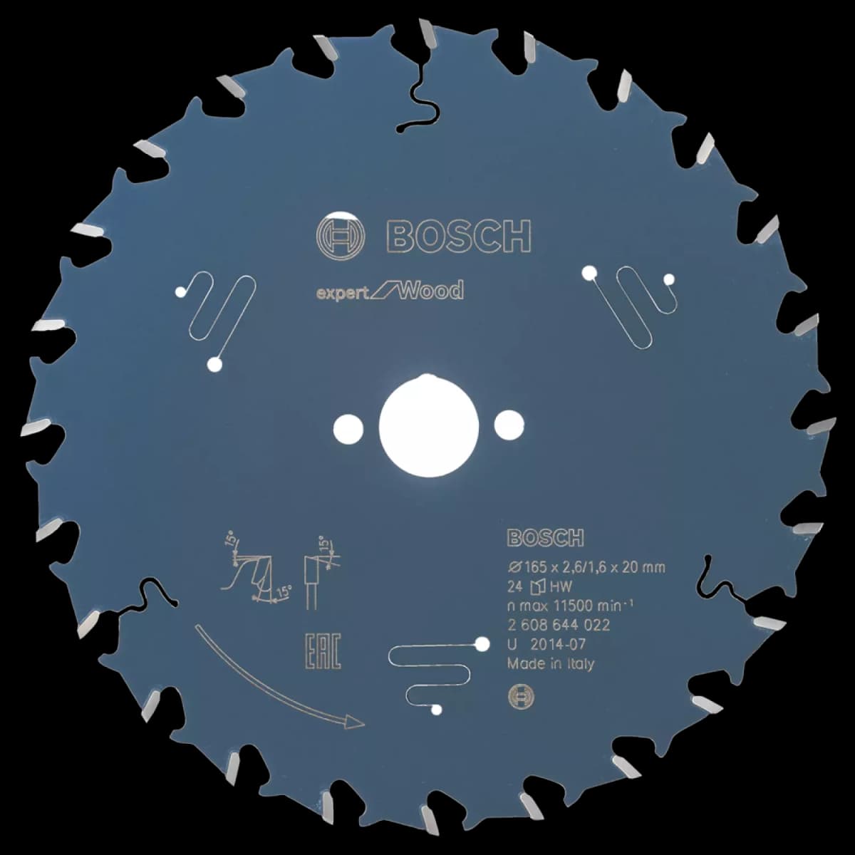 Bosch 2608644022 Expert Cirkelzaagblad - 165 X 20 X 24T - Hout - Carbide
