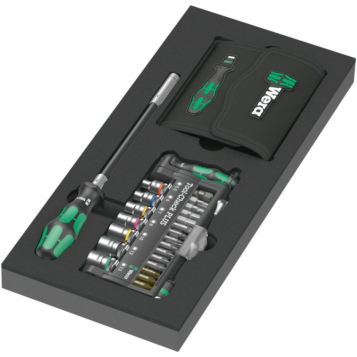Wera 05150150001 9750 57-delige Kraftform Kompakt En Tool-Check PLUS Set In Schuimstof Inleg