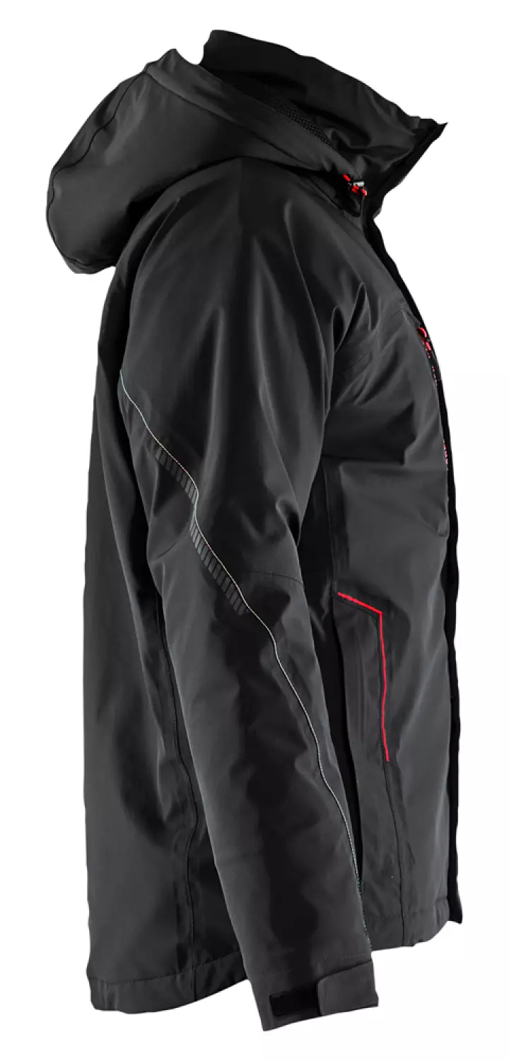 Blåkläder 4484 Lichtgewicht Winterjas 4-weg Stretch - Zwart/Rood - XL thumbnail 4