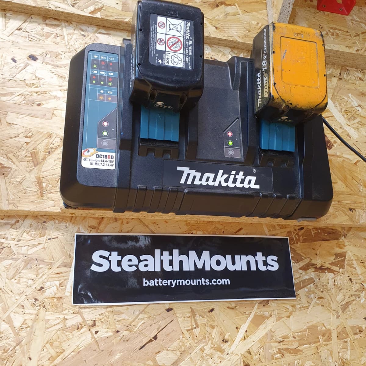 StealthMounts CMC-MK-B Opladerhouder Voor Makita 18V LXT Duolader - Zwart - 2-pack thumbnail 4