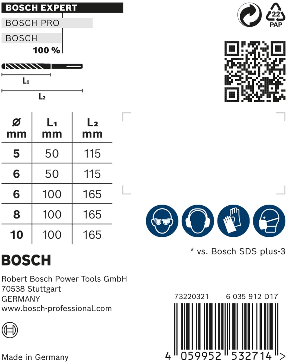 Bosch 2608900197 EXPERT 5-delige SDS-Plus Borenset-7X - 5/6/6/8/10mm thumbnail 3