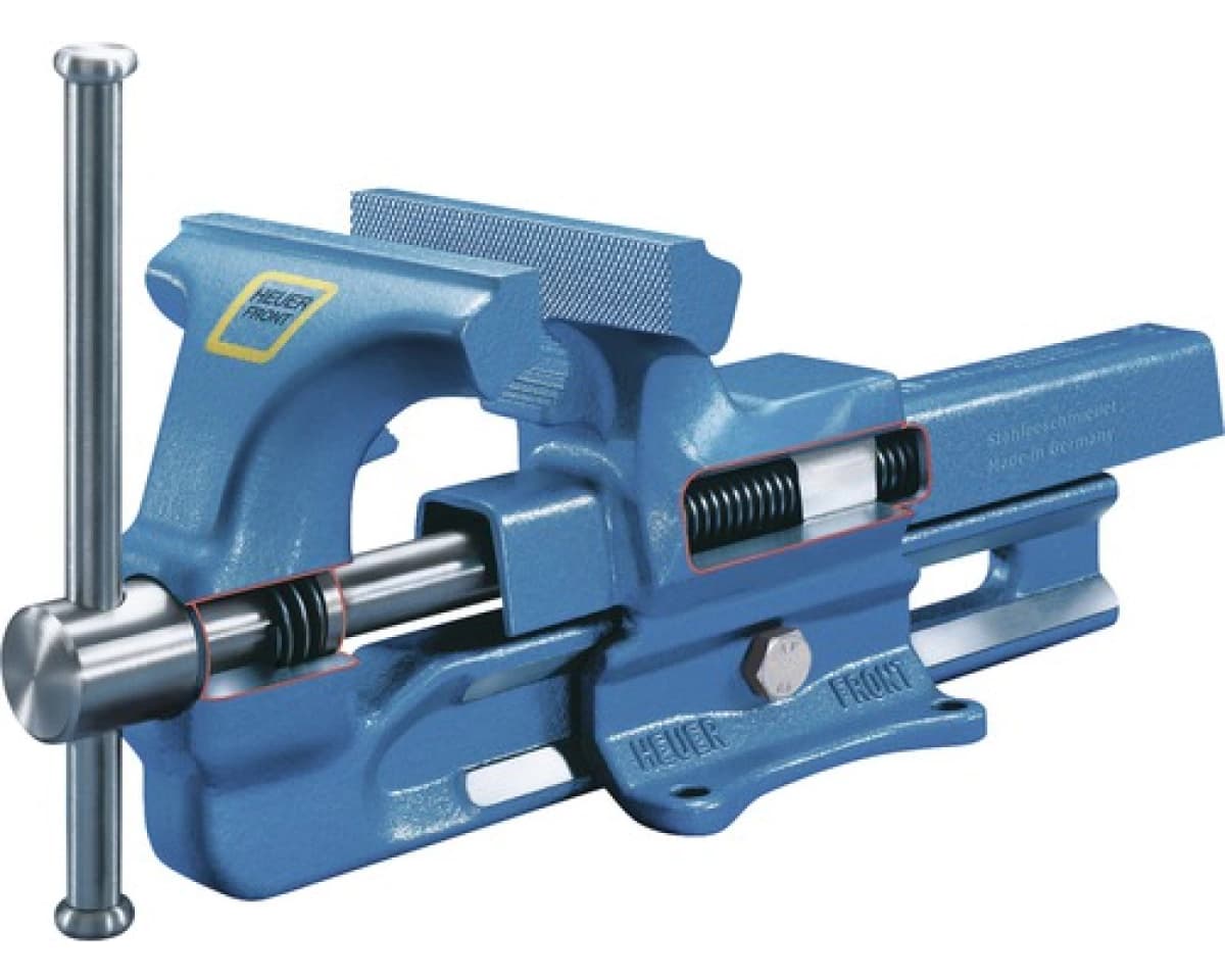 Heuer 100100 Bankschroef - Staal - Bekbreedte 100mm - Klembereik 125mm