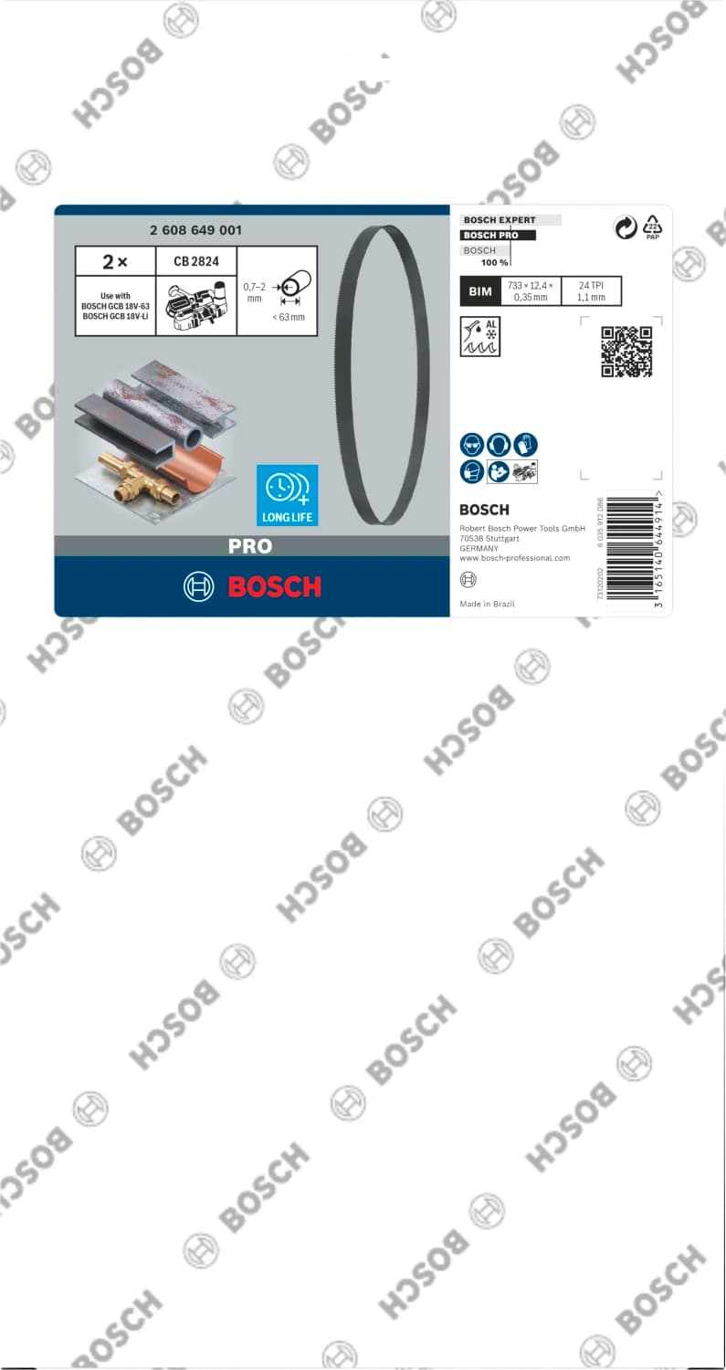 Bosch 2608649001 / CB 2824 BIM Bandzaagblad - 733 X 12,7 X 24TPI (2st) thumbnail 2