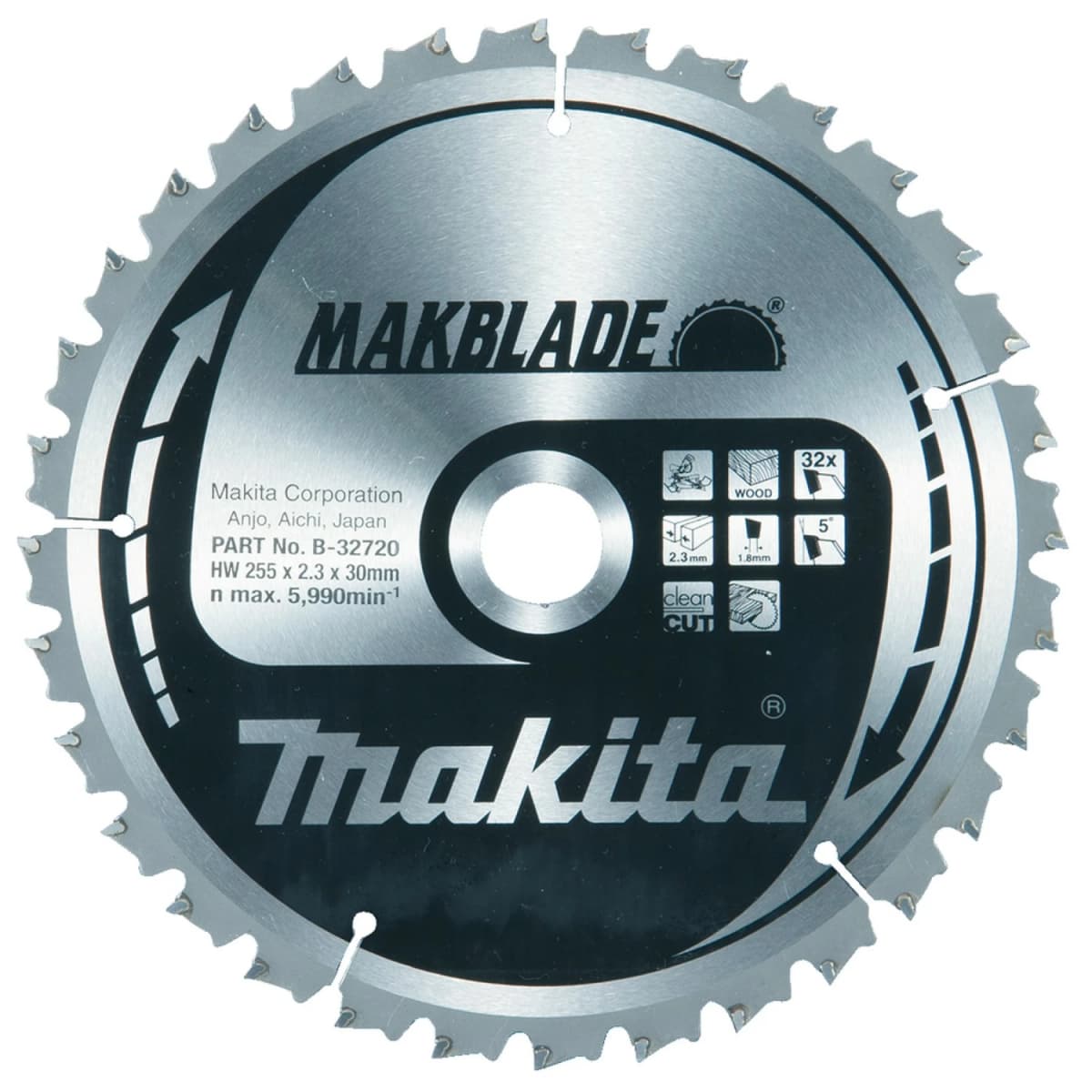 Makita B-32720 Afkortzaagblad Hout - 255x30x2,3mm 32T