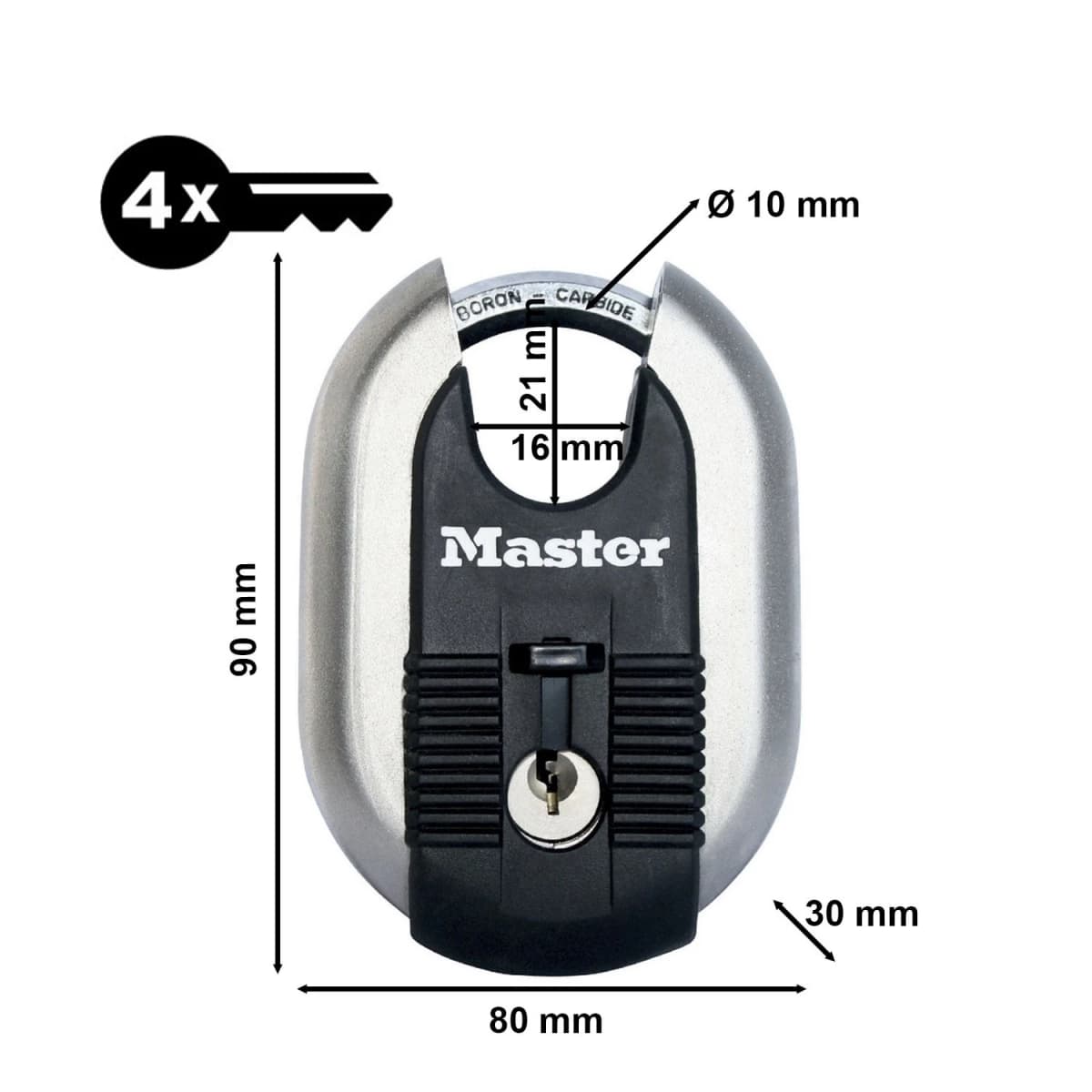 Master Lock M187EURD Hangslot Excell® - RVS Titanium Versterkt - 60mm Breed - Sleutels