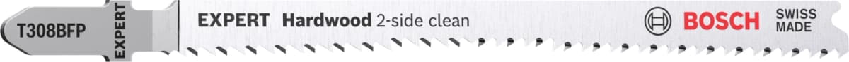 Bosch EXPERT T308BFP Hardwood 2-side Clean Decoupeerzaagblad - 117mm - Hout (5st)