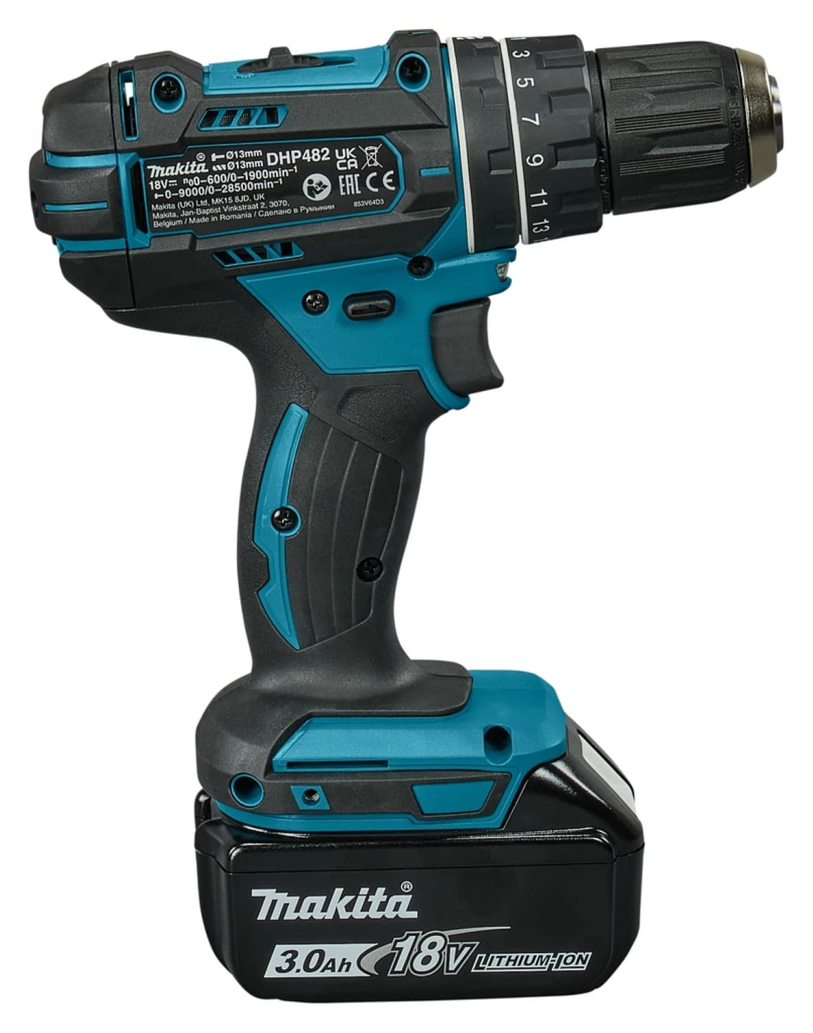 Makita DHP482RFJ 18V Li-Ion Accu Klopboor- /schroefmachine Set (2x 3.0Ah Accu) In Mbox thumbnail 4