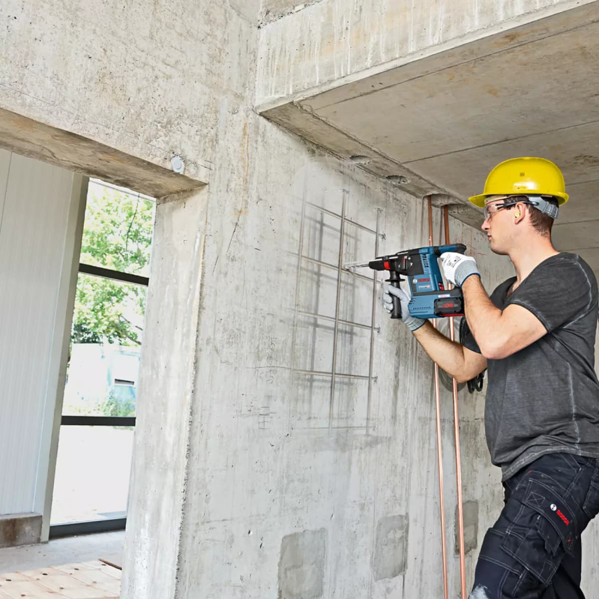 Bosch GBH 18V-26 F 18V Li-Ion Accu SDS-plus Combihamer Set (2x 5.5Ah ProCORE Accu) In L-Boxx - 2,6J - Koolborstelloos thumbnail 3