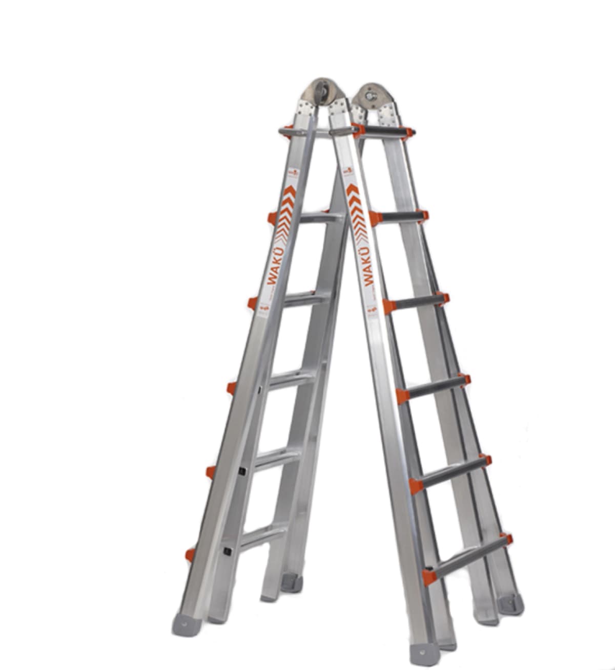Little Jumbo Waku Model III Telescopische Vouwladder - Max. Werkhoogte 6.8m - 4x6 Sporten