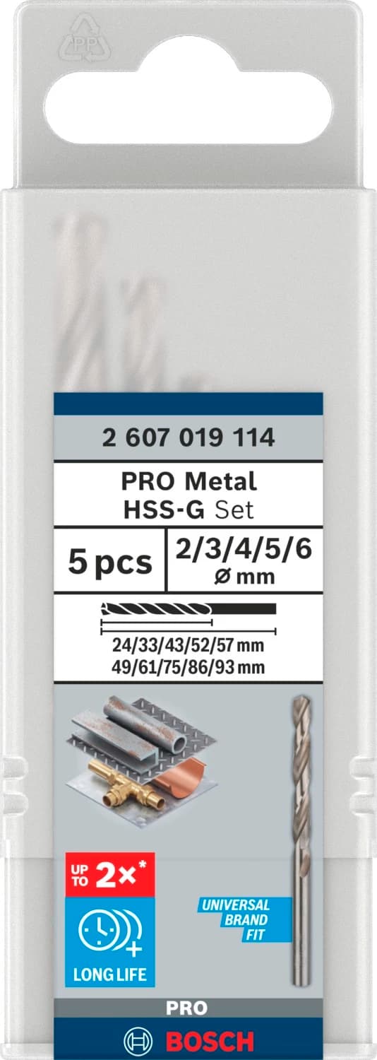 Bosch 2607019114 PRO 5-delige HSS-G Spiraalboorset - Metaal