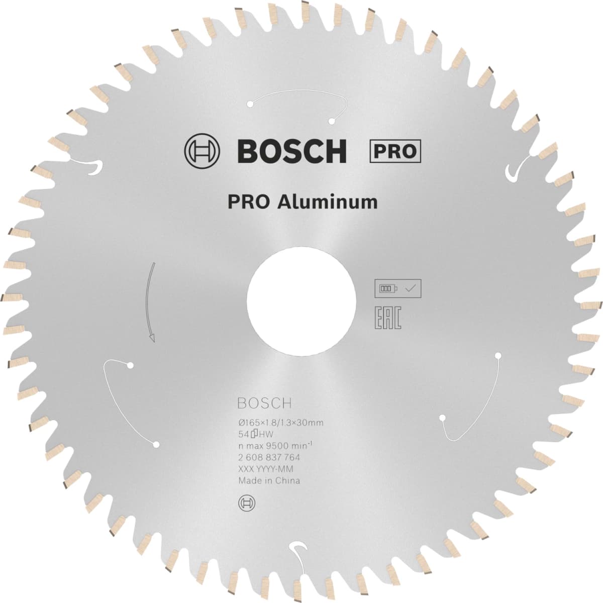 Bosch 2608837764 PRO Cirkelzaagblad - 165 X 30 X 54T - Aluminium