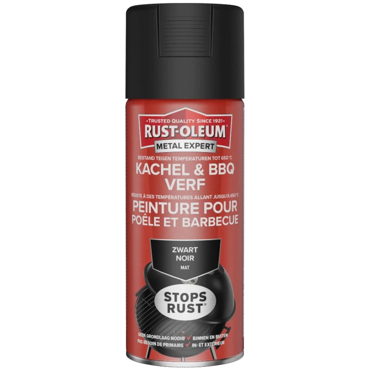 Rust-Oleum Kachel&Bbq Verf - RAL 9005 Zwart - 400ml