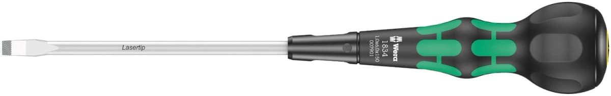 Wera 05007901001 1834 Kraftform Ball-Grip Sleufschroevendraaier Werkplaatskling - 1.0 X 6.0 X 100mm