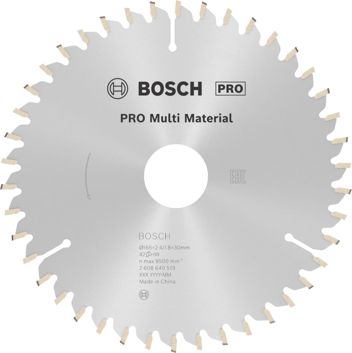 Bosch 2608640519 PRO Cirkelzaagblad - 165 X 30/20 X 42T - Multi Materiaal
