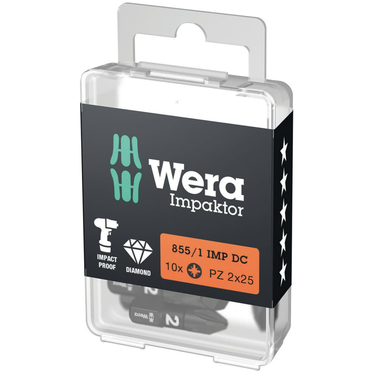 Wera 5057621001 1/4"Pozidrive Impaktor Bit - PZ2 X 25mm (10st)
