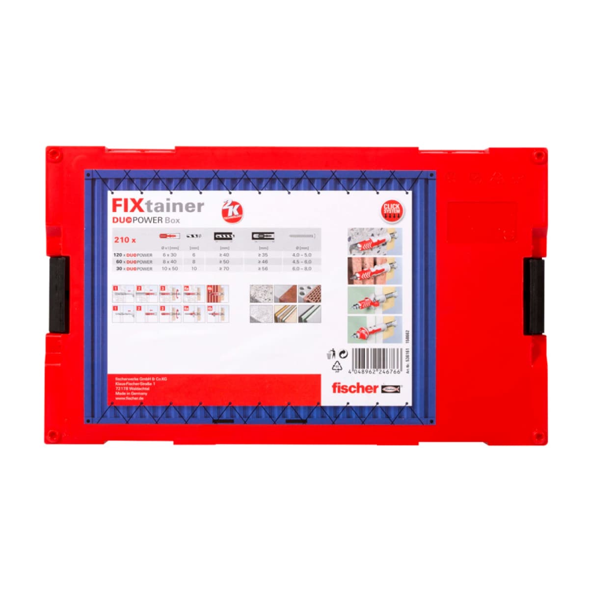 Fischer 536161 210-delige FixTainer DuoPower Pluggenset -Ø6, Ø8, Ø10mm thumbnail 3