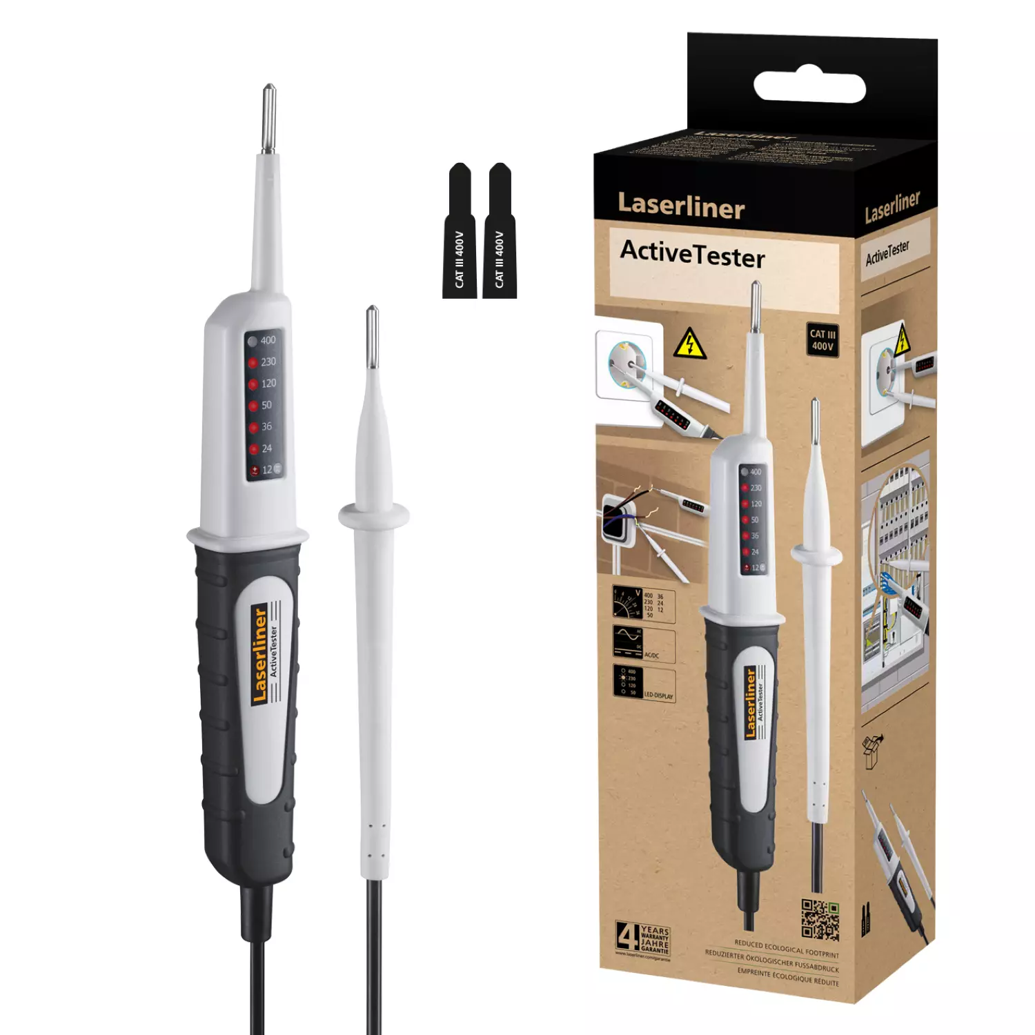 Laserliner ActiveTester Spanningstester - 2-polig - 12-400 V AC/DC - IP64 thumbnail 2