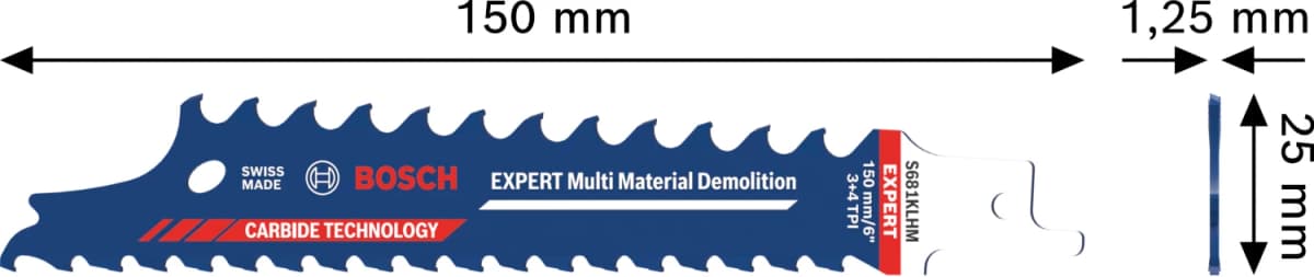 Bosch EXPERT S681KLHM Demolition Reciprozaagblad - 80mm - Multi Materiaal (10st) thumbnail 2